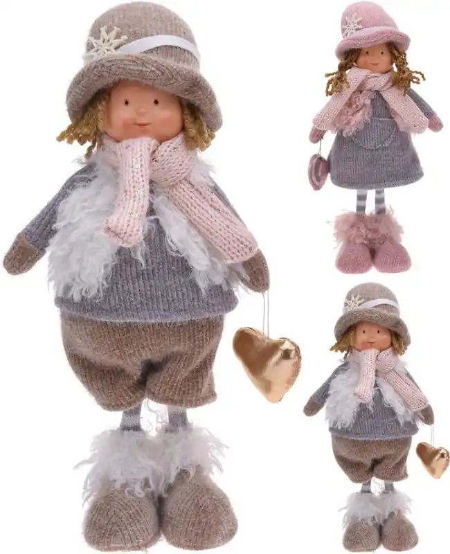 Cumpără online - Figura băiat/fată 16x10x36 cm polystone/plush/textile mix