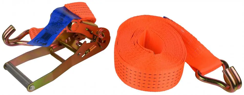 Reducere extra - Curea de prindere cu clichet 5000 kg, 2 cârlige, 50 mm x 8 m, GEKO