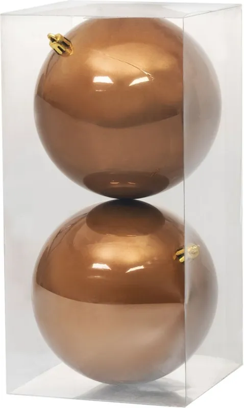 MagicHome Bile de Crăciun, 2 buc, bronz, pentru pomul de Crăciun, 12 cm | Produs apreciat