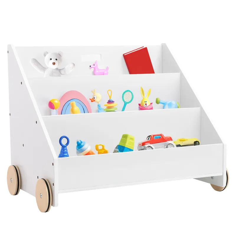 Bibliotecă pentru copii cu roţi, albă, BERUS | Preț avantajos