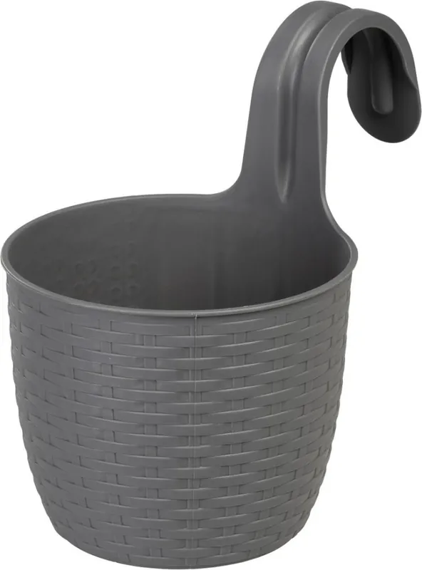 Ghiveci suspendat Strend Pro, PP, 26x18x24.5 cm, culoare gri - Bestseller