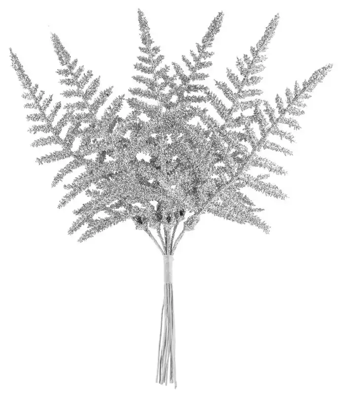 Top vânzări | MagicHome Ramură de Crăciun, ferigă, argintie, 19 cm
