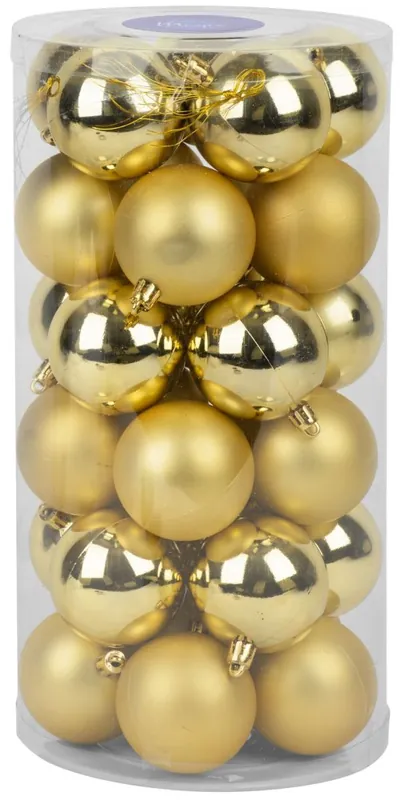 Favoritul clienților - Globuri de Crăciun MagicHome, 30 buc, aurii, mix, pentru brad, 6 cm