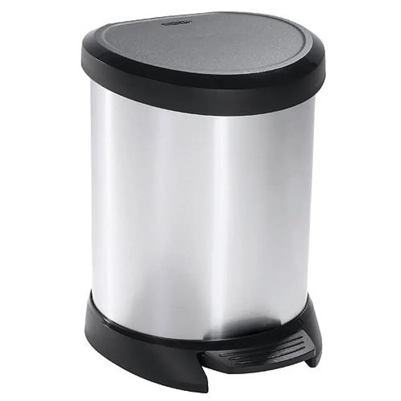 Coș Curver® DECO BIN 15 litri, argintiu/negru, pentru deșeuri | Livrare expres