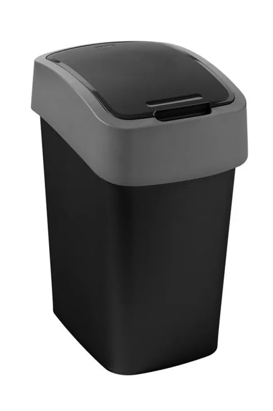 Coș Curver® PACIFIC FLIP BIN 9 lit., 23,5x18,9x35 cm, negru/gri, pentru gunoi - Super preț