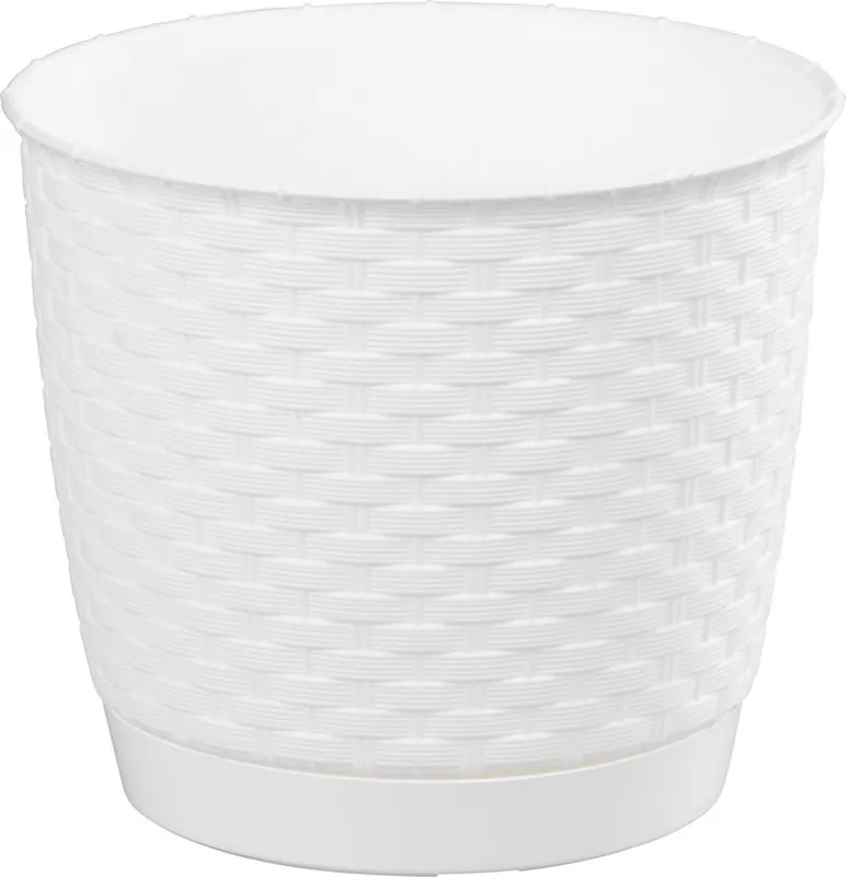 Ghiveci de flori RATOLLA Round 190, alb, cu mat | Recomandare