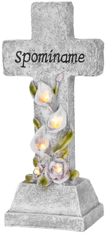 Decor MagicHome, Cruce, LED, polirășină, pentru mormânt, solar, 15x9,5x32 cm | Alegerea clienților