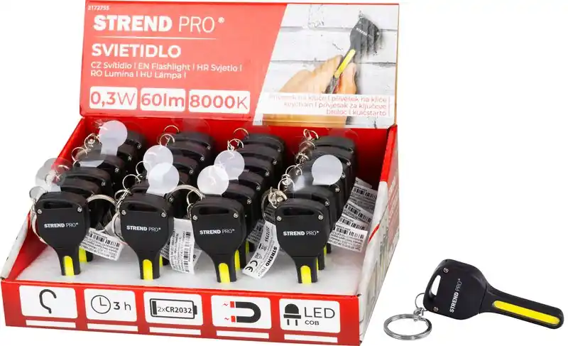 Lampă Strend Pro breloc, breloc, pandantiv, cu magnet, 60 lm, 75x30 mm, sellbox 24 buc - Economii suplimentare