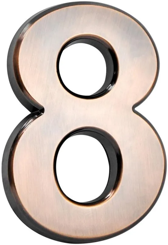 MagicHome numărul „8”, acasă, cu bandă adezivă, bronz, 70x100 mm, ABS - Comandă azi