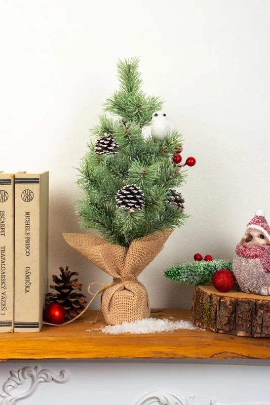 Brad de Craciun MagicHome, impodobit, natural, 36 cm | Noutate