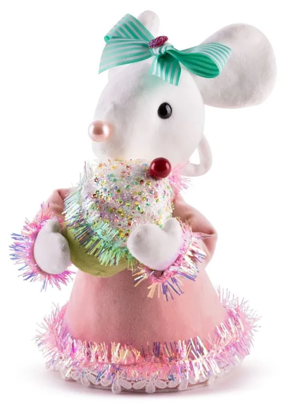 Decor MagicHome Christmas Candy Line, mouse, roz, 27 cm - Au mai rămas puține bucăți