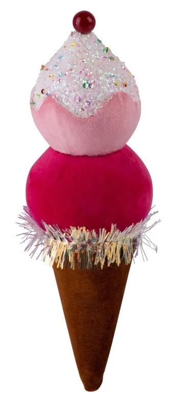 Decor MagicHome Christmas Candy Line, inghetata, rosu, agatat, 16 cm | Ofertă excelentă