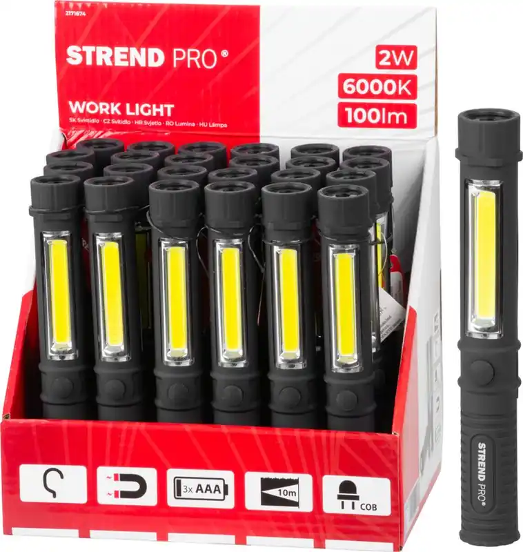 Comandă online | Lamp Strend Pro Worklight CWL1046, COB, 3xAAA, magnet, Sellbox 24 buc