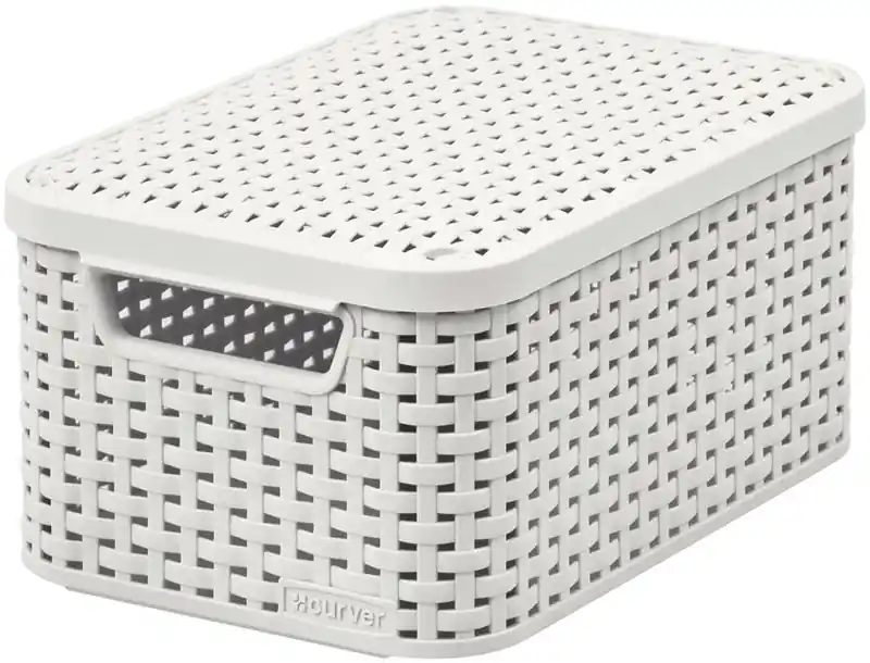 Basket Curver® STYLE2 capac S, crem, 29x20x14 cm, cu capac | Outlet