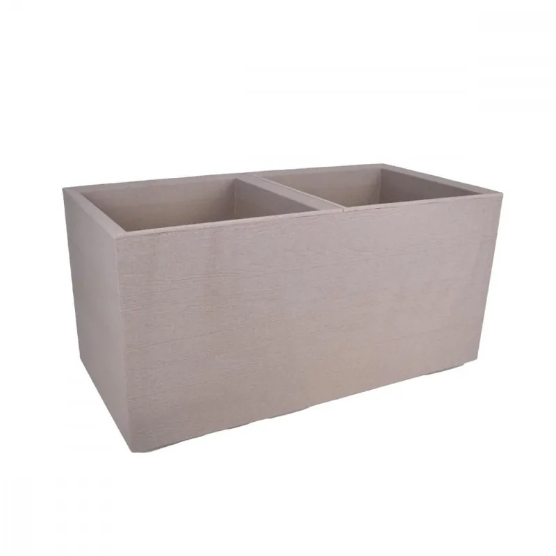 Stoc pe terminate | Planter box 390x780 mm KARO ECO COFFEE PLATE latte înălțime 394 mm pe roți KLC