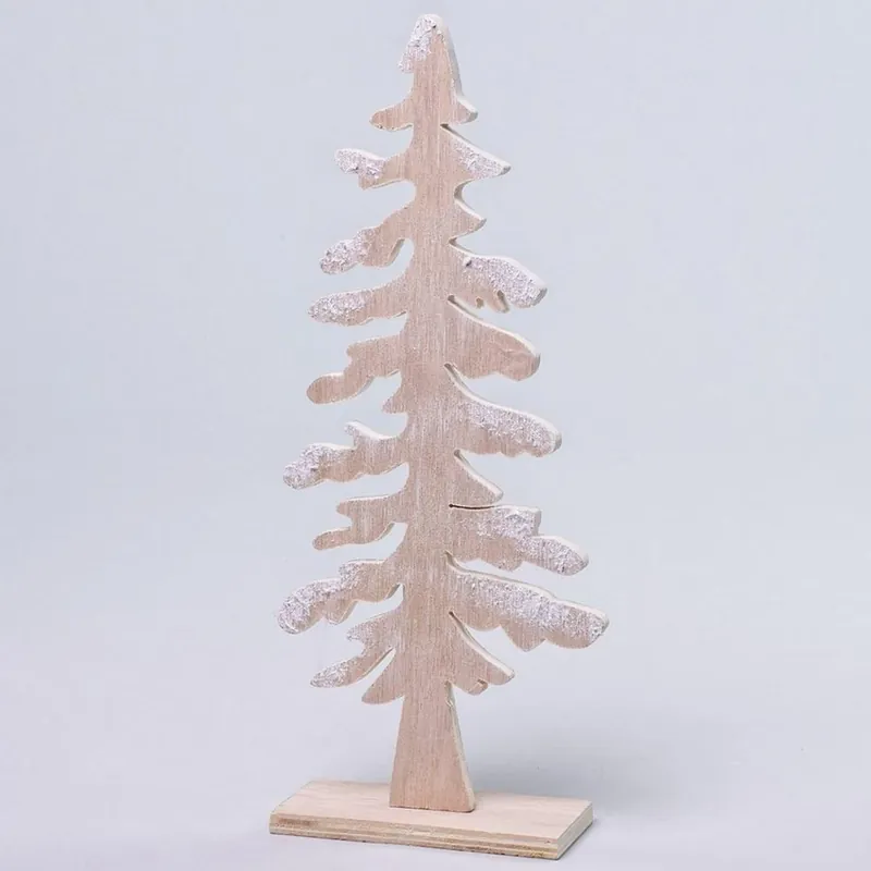 Decor brad 13x5x30 cm lemn natural | Promoție limitată