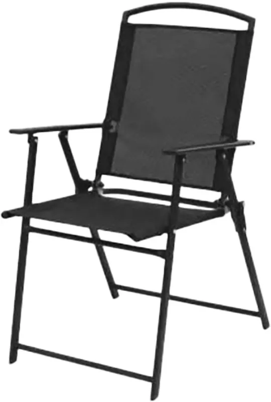 Scaun MANINI, negru, de grădină, pliabil, 58x63x93 cm | Economisește