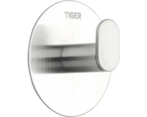 Cuier Baie Tiger Pull, 1 Agatatoare, Montaj Prin Lipire, Inox - Stoc aproape epuizat
