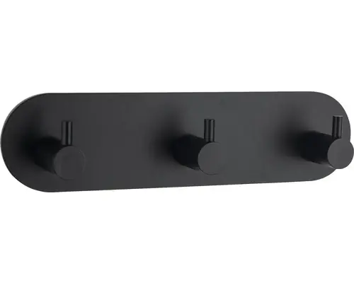 Cuier Baie Triplu Form&style Cu Lipire Negru | Noutate