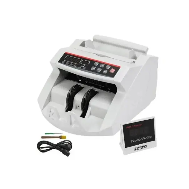 Numărător electric de bancnote cu detector de bancnote false UV MG IR, afișaj LED, numărare, dozare și funcție de alarmă pentru peste 130 de bancnote | Top vânzări