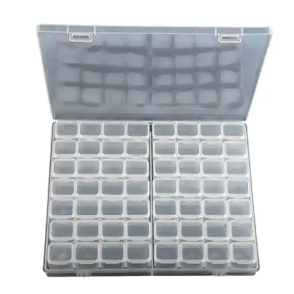 Acum disponibil - Cutie de depozitare organizator 56 compartimente din plastic transparent cu capac pentru sortarea obiectelor mici, mărgele și a altor articole