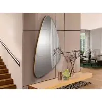 Economisește | Oglinda Asimetrica cu rama din MDF Auriu Orio H165xL85cm