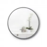 Oglinda Rotunda cu rama din Cauciuc Gri Hub D61cm | Calitate profesională