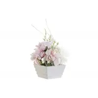 Preț atractiv | Crizantema artificiala in ghiveci din polipropilena alb L16xH25cm