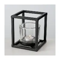 Ofertă pentru o perioadă limitată | Suport lumanare din Metal Negru Quattro H14xL12cm