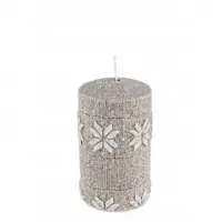 Comandă online - Lumanare decorativa din Ceara Gri Carolina D7xH13cm