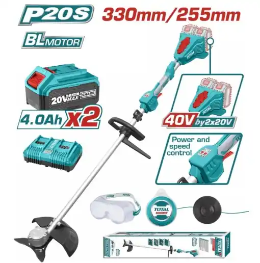 TOTAL - MOTOCOASA SI TRIMMER 40V - LI-ION (INCLUDE 2 ACUMULATORI, 1 INCARCATOR) | Se poate comanda