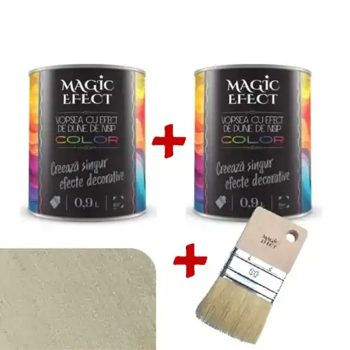 Preț de ofertă - Pachet 1+1, vopsea decorativa, Ivory, interior, 1.8 litri, Magic Efect