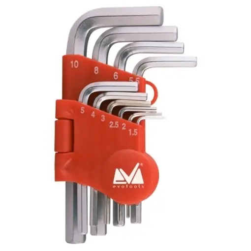 Livrare imediată - Set 10 piese, chei tip imbus, 1.5 - 10 mm, cap hexagonal, Evotools