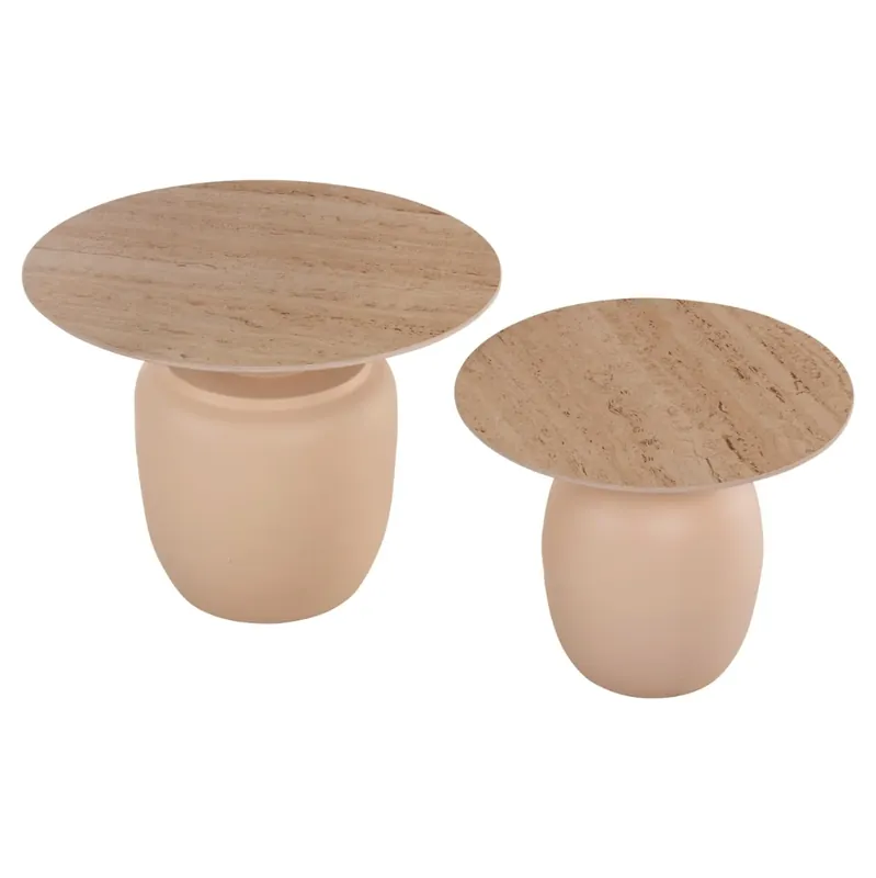 Ofertă online - Set 2 masute de cafea HERMAN Ø50x41/60x46 CM