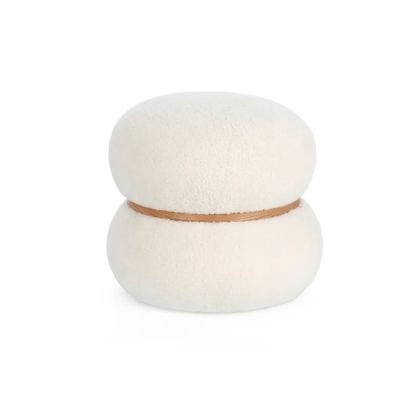 Outlet - Taburet MIRKA WHITE ROUND Ø43 CM